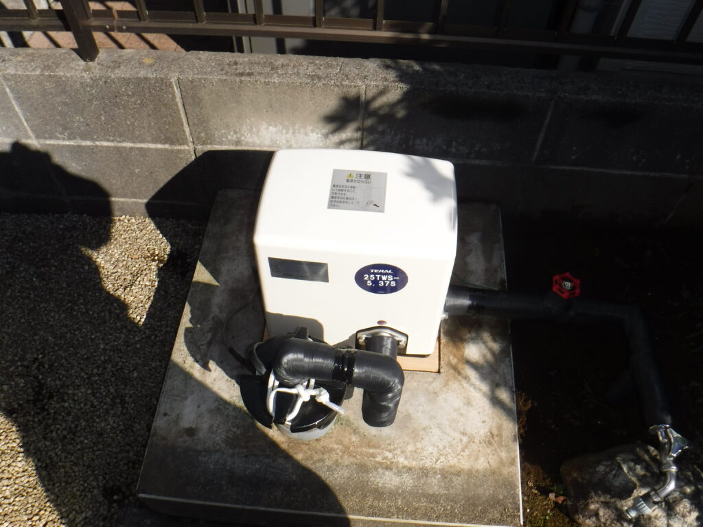 千葉市若葉区K様邸で井戸ポンプ交換しました。
