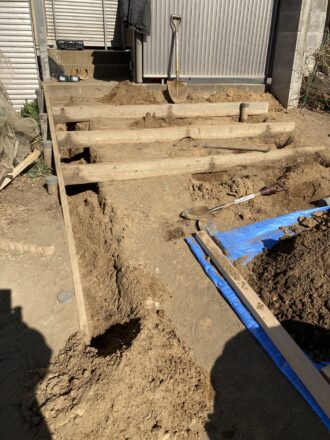 園庭（施工中）