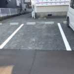 駐車場ライン・車止めブロックを復元